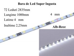 BARA LED 12V - 2835 ALB-RECE / 1000MM X 4MM